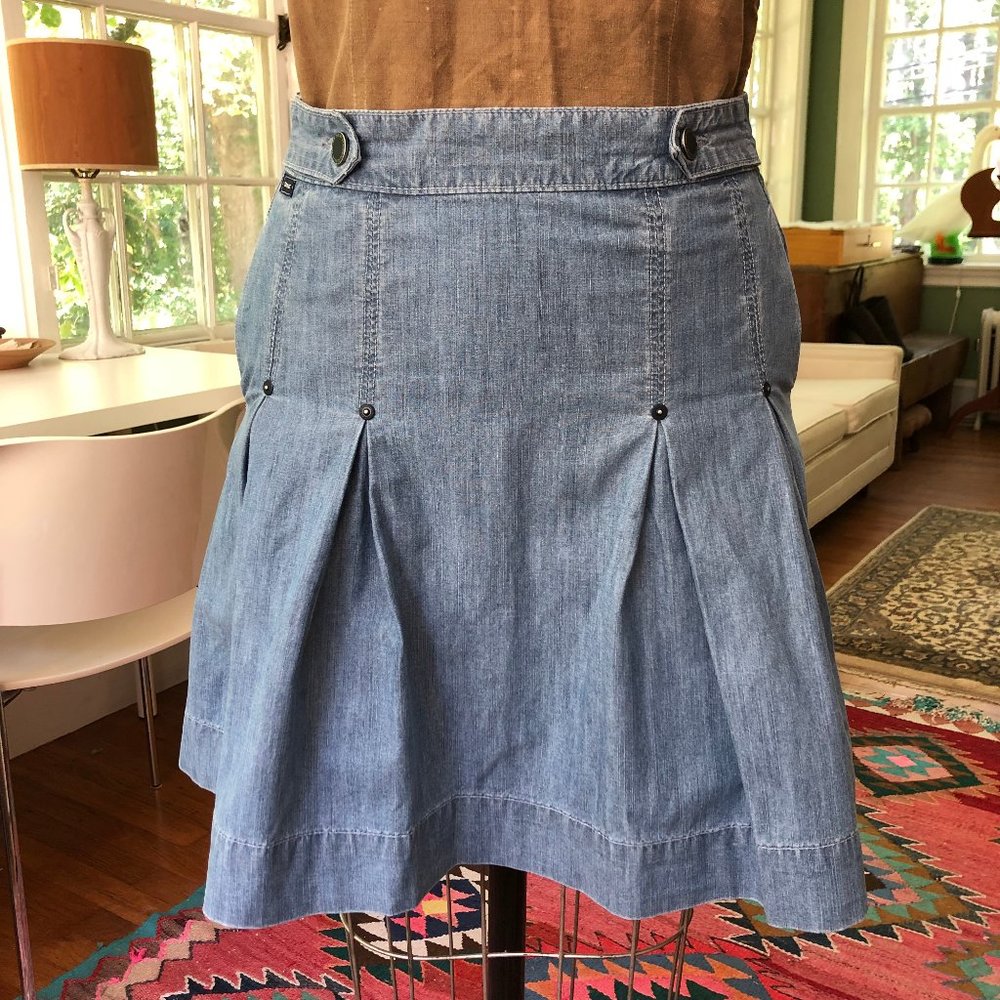 GANT Denim Pleated Skirt